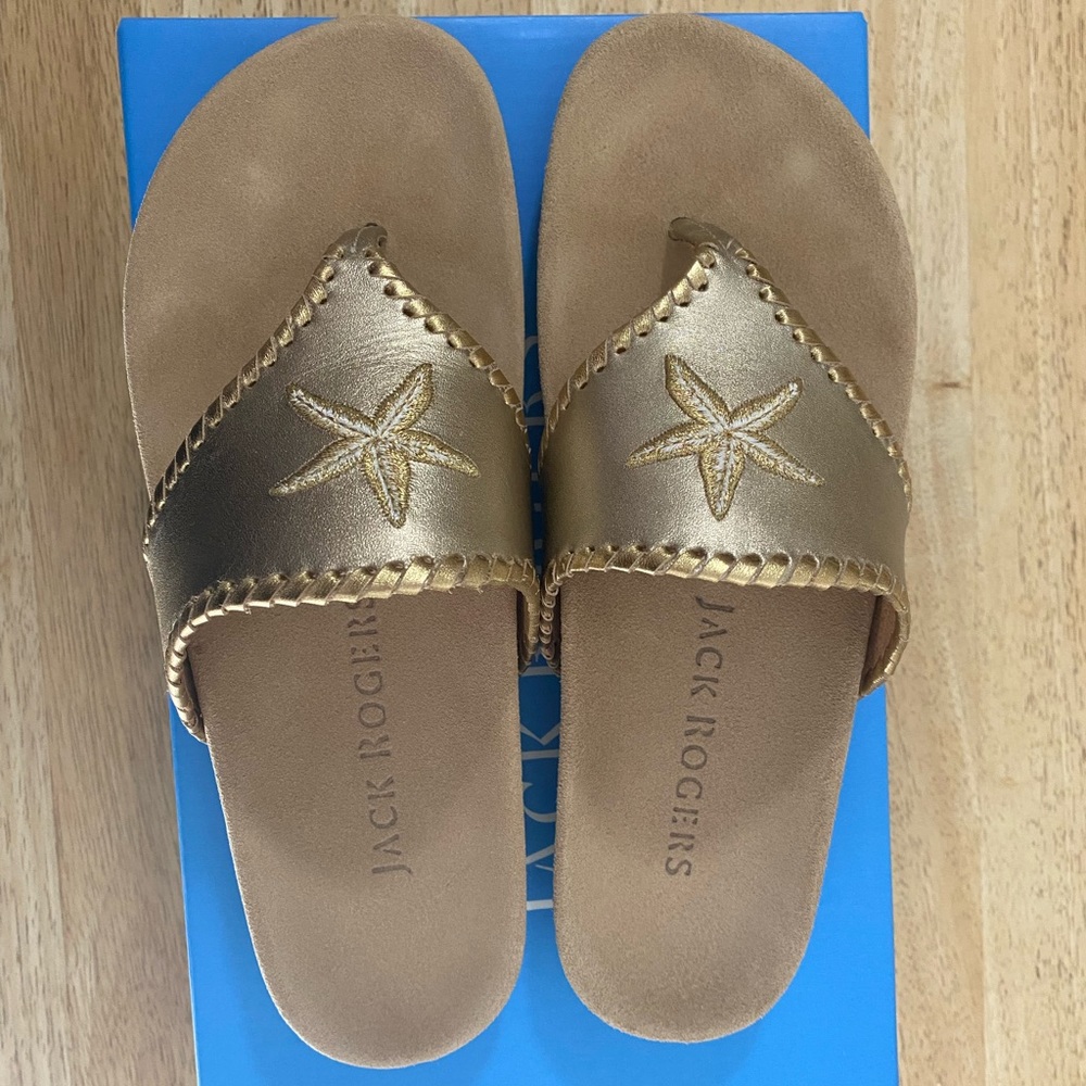 Jack Rogers Embroidered Starfish Comfort Jacks - LIKE NEW
